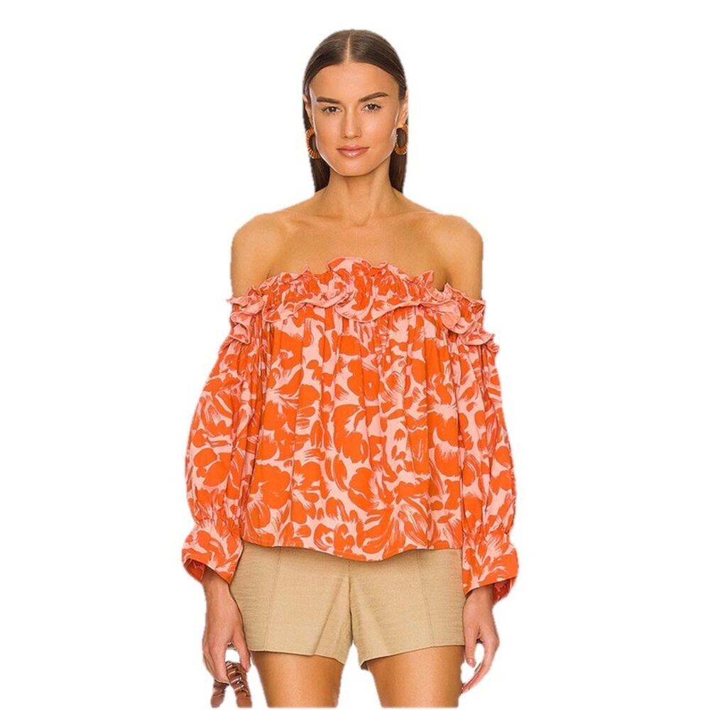 Essential Antwerp Bling Floral Off the Shoulder Dramatic Small (6/8) Blouse